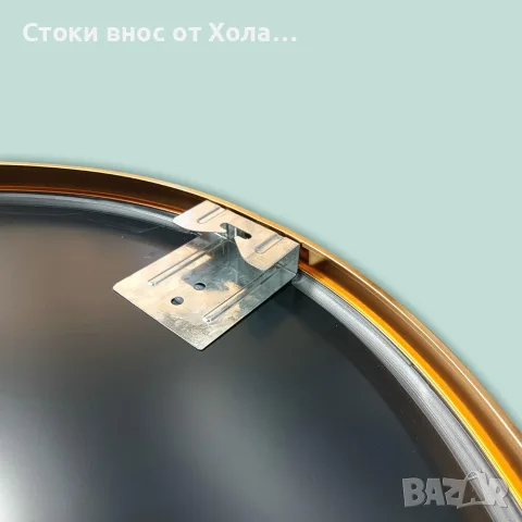 Кръгло огледало с рамка, Ø 50 см, стенен огледален декор за коридор, баня и хол, златисто Relaxdays , снимка 5 - Огледала - 55444984