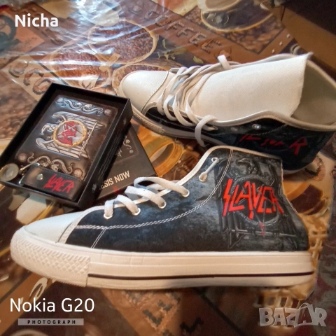 Комплект мъжки кожен портфейл+кецове Slayer. , снимка 2 - Други - 54721144