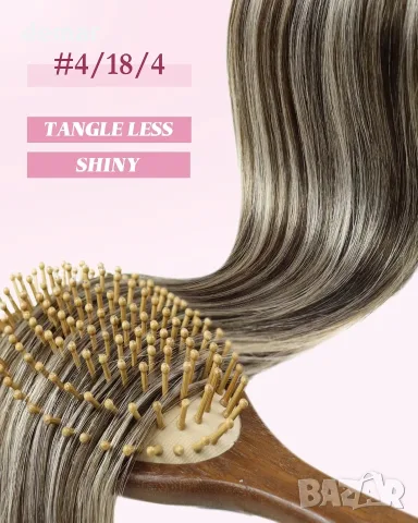 Екстеншъни за коса YoungSee Micro Beads, тъмнокафяви, омбре, 50 см, 50 гр,2-M-C#4/18/4 Кафяви балаяж, снимка 2 - Аксесоари за коса - 55506645