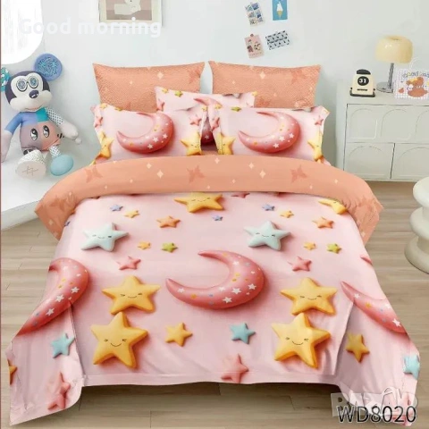 Флорален комплект с ластик, 100% памук 1 бр. х плик за завивка 200 x 230 cm 1 бр. х долен чаршаф , снимка 7 - Спално бельо - 54090365