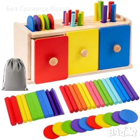Нова Образователна дървена играчка сортиране цветове и форми Montessori идеален подарък деца