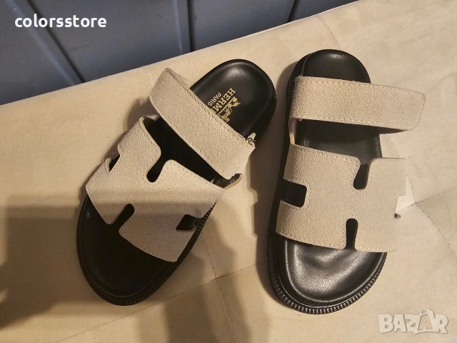 Дамски велурени чехли Hermes-JM153, снимка 4 - Чехли - 54337885