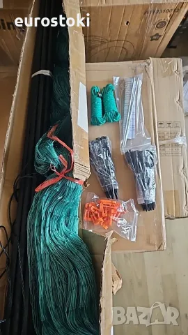 KZSAORN Мобилна гранична ограда за кокошки, 15 м x 90 см, дебела мрежеста бариера за заден двор, снимка 8 - Огради и мрежи - 55332218