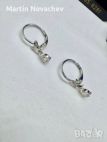 Сребърни обеци с мойсанит (Диамант) 0.5 карата, снимка 11 - Обеци - 54243312