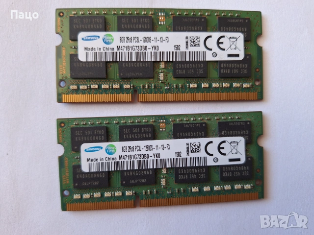 SAMSUNG Memory 16GB/16  две/ 2Rx8 PC3L-12800S-11-13-F3 RAM, снимка 4 - Части за лаптопи - 54985315
