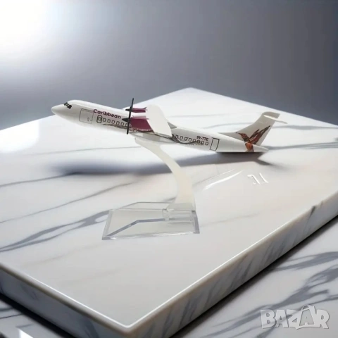 ATR 72 самолет модел макет Caribbean метален пътнически маршрут къси разстояния пътници билет кабина, снимка 5 - Колекции - 54059750