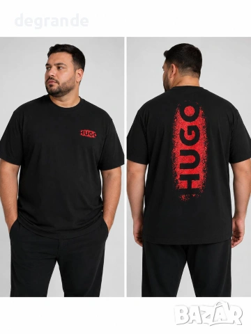Бяла и Черна♣️Мъжка тениска 💫Hugo Boss💫 3хл,4,хл,5хл,6,хл размер