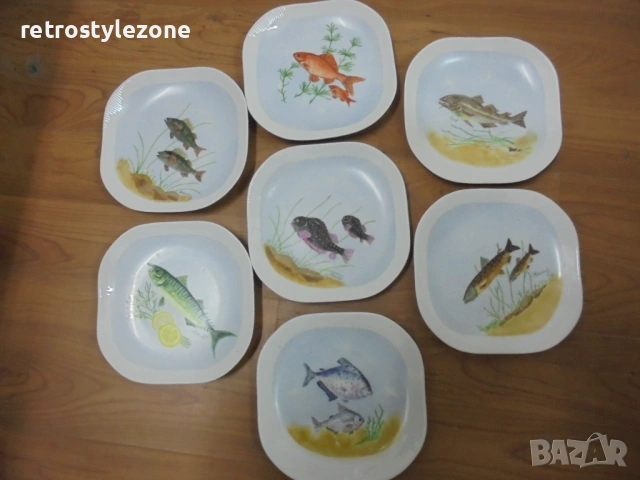 № 8557 Винтидж комплект порцеланови чинии – 7 броя (MW 1977) , снимка 6 - Други ценни предмети - 54059613