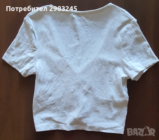 Бяла дамска блуза с къси ръкави, снимка 2 - Други - 54645508