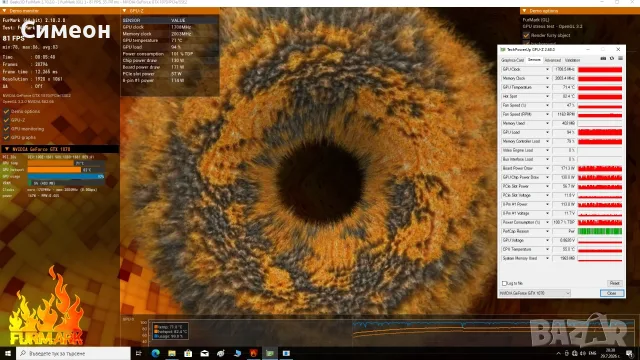 Видео карта / Gainward GTX 1070 8G Phoenix, снимка 3 - Видеокарти - 55468172