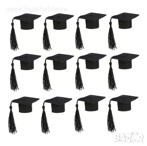 Мини абитуриентска шапка филц за декорация на торта бутилки парти , снимка 4 - Други - 54117559