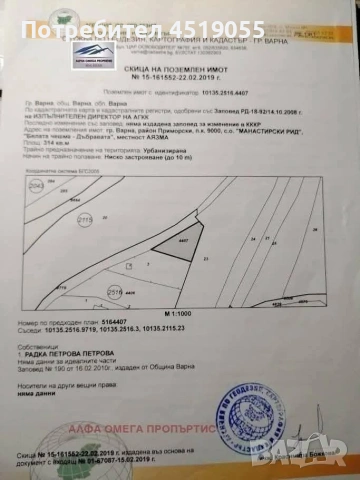 Продавам парцел в гр Варна 25 000 евро 