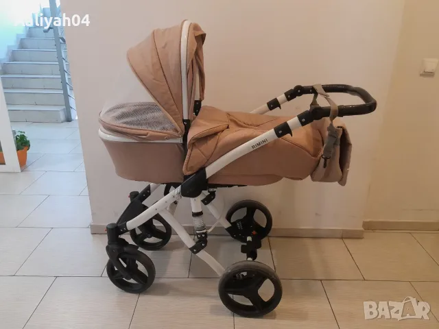 Бебешка количка бяло и бежево, снимка 2 - Детски колички - 55597431