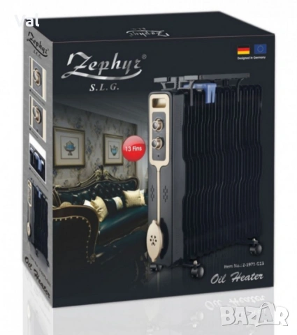 Радиатор, 2500W,13 ребра,3 степени,Поставка за дрехи,Регулируем термостат, снимка 2 - Радиатори - 55018164