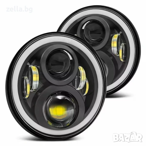Кръгъл LED фар 7 инча 60W 7000LM IP68 – Jeep Wrangler Suzuki Samurai Nissan Patrol Мотоциклети 10247, снимка 12 - Друга електроника - 54661814