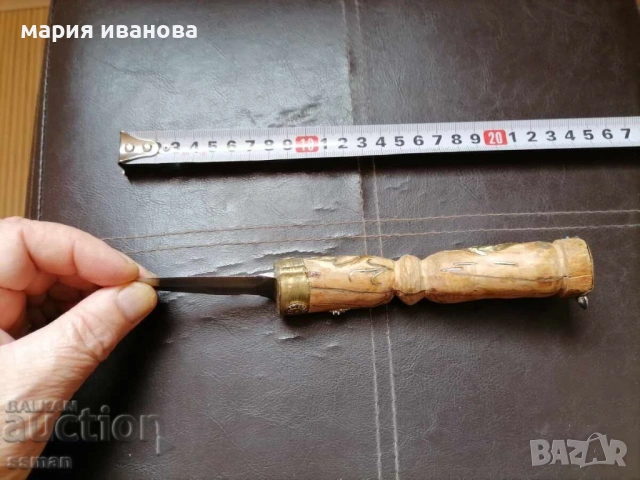 стар нож с украса и тайник-2, снимка 2 - Антикварни и старинни предмети - 54939225