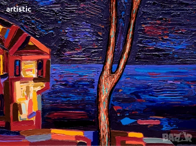 Генко Генков, живописен морски пейзаж от Несебър, снимка 4 - Картини - 54207957