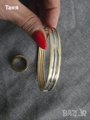 Златна гривна и пръстен BVLGARI , снимка 2 - Гривни - 54716916