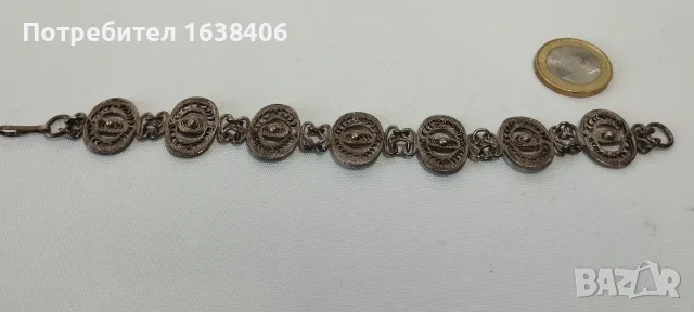 Красива винтидж филигранна гривна – 19 см (Посребрена), снимка 2 - Гривни - 55362078