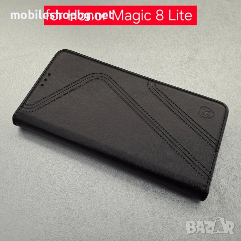 Honor Magic 8 Lite калъф страничен с прегради и закопчаване черен , снимка 3 - Калъфи, кейсове - 54189310