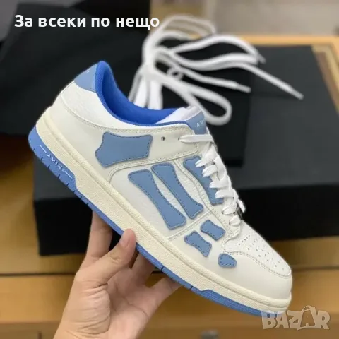 Amiri Skel Top Low Sneakers "White/Light Blue" Унисекс👟Дамски Маратонки👟Мъжки Маратонки Код ch14