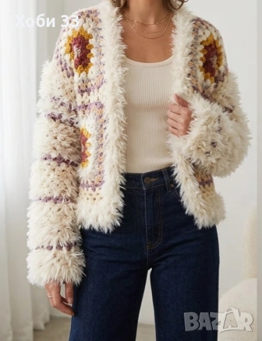 Дамска жилетка изработена ръчно на една кука, снимка 3 - Якета - 54105003