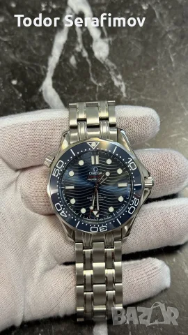 Мъжки часовник Omega Seamaster Diver 300M Blue Wave / Омега Сиймастер, снимка 2 - Луксозни - 55316448