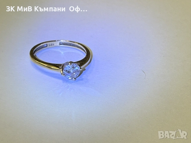 Златен дамски пръстен с камък - 1.56гр. - 14к., снимка 4 - Пръстени - 55084340