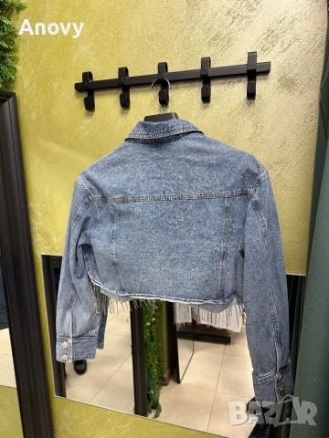 💎 Дънково яке с камъни – къс модел – 39€, снимка 4 - Якета - 54371860