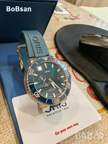 ORIS AQUIS SMALL SECOND DATE AUTOMATIC 45.5MM, снимка 7 - Мъжки - 55396305