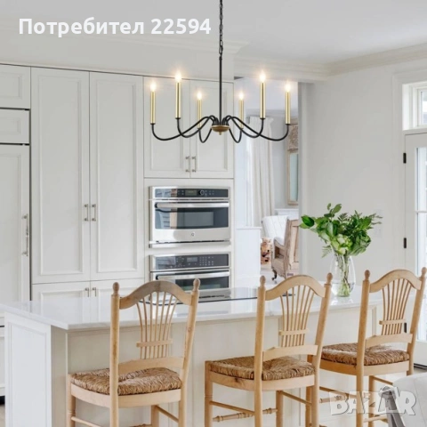 Полилей с 6 лампи , метален свещник, снимка 4 - Полилеи - 54804446