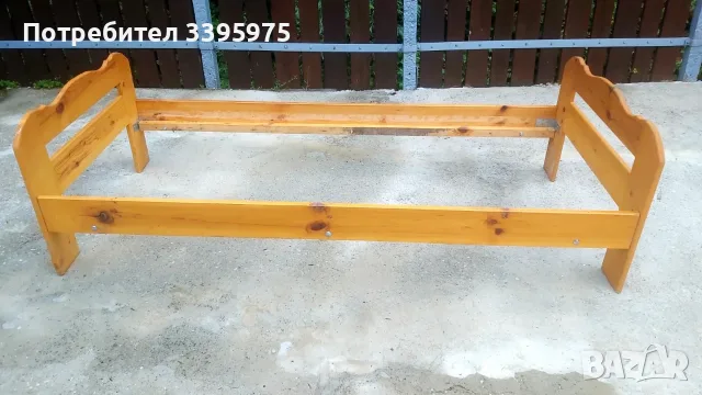 Дървена рамка за легло от масивно дърво - 3 броя, снимка 2 - Спални и легла - 55377468