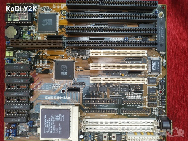  Комплект платка PVI-486SP3 с процесор AMD486 DX4-120Mhz за ретро компютър