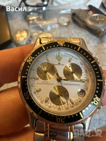 Helvetia хронограф часовник, снимка 3 - Мъжки - 54292121