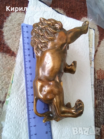 Бронзова фигурка на 🦁 лъф 17953, снимка 10 - Колекции - 54179540