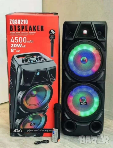 Преносима караоке колона ZQS8210, снимка 2 - Bluetooth тонколони - 55096937
