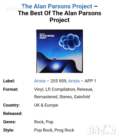 The Alan Parsons Project ‎– The Best Of The Alan Parsons Project Издание 🇬🇧 UK & Europe-GATEFOLD С, снимка 4 - Грамофонни плочи - 54317871