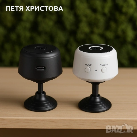 Висококачествена безжична мини IP камера, за домашна употреба с магнитна стойка !