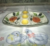 Порцеланова поставка, плато за яйца, снимка 3