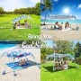 3x3м Плажна тента/ шатра за 8 човека, UPF 50+, 8 торби за пясък, Индиго, Rhino Valley, снимка 7