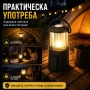 Силна ръчна къмпинг LED лампа осветление фенер преносима на батерии за палатка риболов аварии, снимка 3