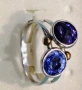 Сребърен пръстен от колекцията Express Yourself, син и лилав кристали Swarovski!, снимка 1