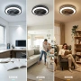 Смарт таванен вентилатор с LED RGB осветление 50 см, WiFi, Alexa, дистанционно, снимка 5