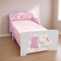 Детско легло Peppa Pig 140x70 см с ламелна основа, MDF, розово, замък и еднорог, от 36 месеца, снимка 2