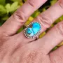 Сребърен пръстен с Blue Dahlia Turquoise, снимка 2