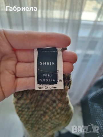 SHEIN Плетен кроп топ с V-образно деколте — One Size, Мултиколор, снимка 3 - Потници - 54917435