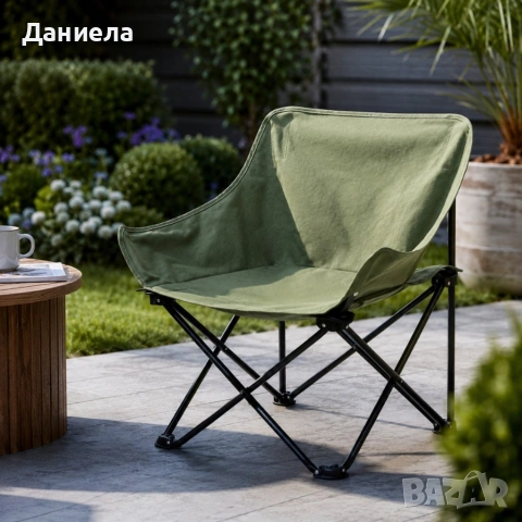Сгъваем къмпинг стол EPIFIT зелен – Здрав, лек и удобен до 120 кг, снимка 2 - Столове - 54837387