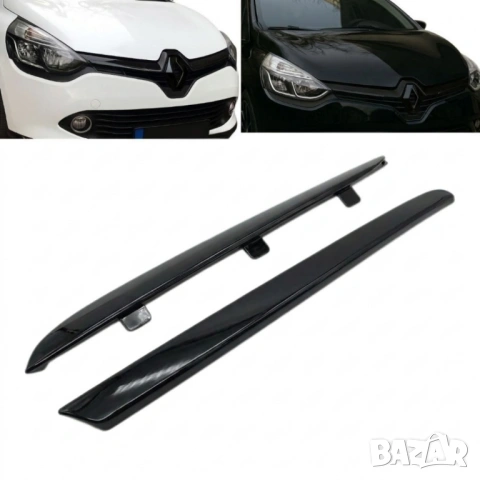 Черен гланц Лайсни За Предна Решетка Renault Clio 4 IV 2012-2019 Clio Grandtour