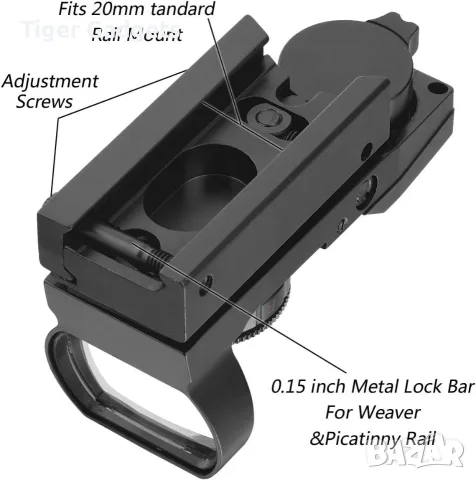 Slenit Red Dot Reflex Sight – рефлексен мерник с червена и зелена точка, снимка 5 - Оборудване и аксесоари за оръжия - 55303445