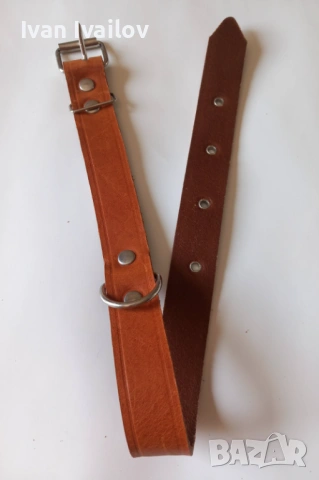 Натурален кожен нашийник (Керемида) – ширина 3 см / дължина 60 см, снимка 2 - За кучета - 54144680